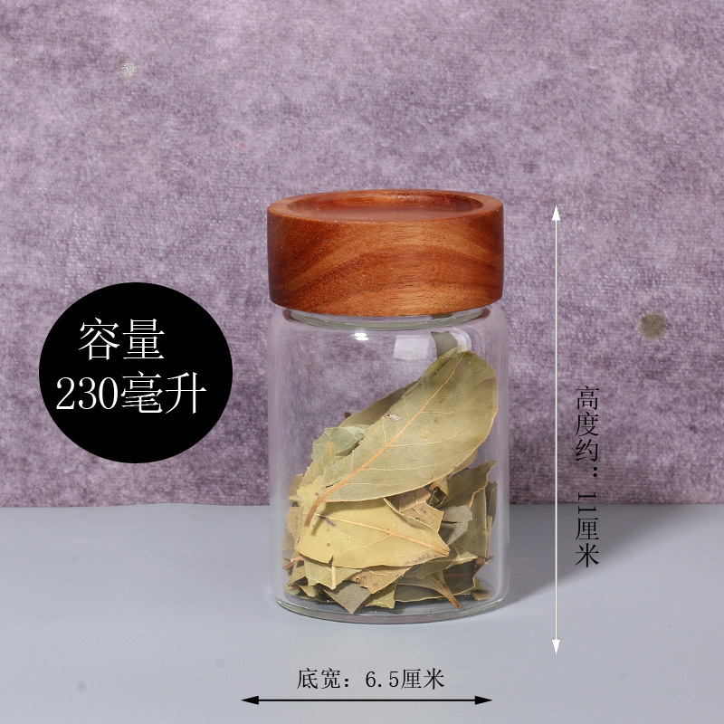 Frasco de almacenamiento para cocina, frasco transparente para almacenamiento de aperitivos, frasco para café en grano, té, frasco sellado de vidrio con tapa de madera de acacia
