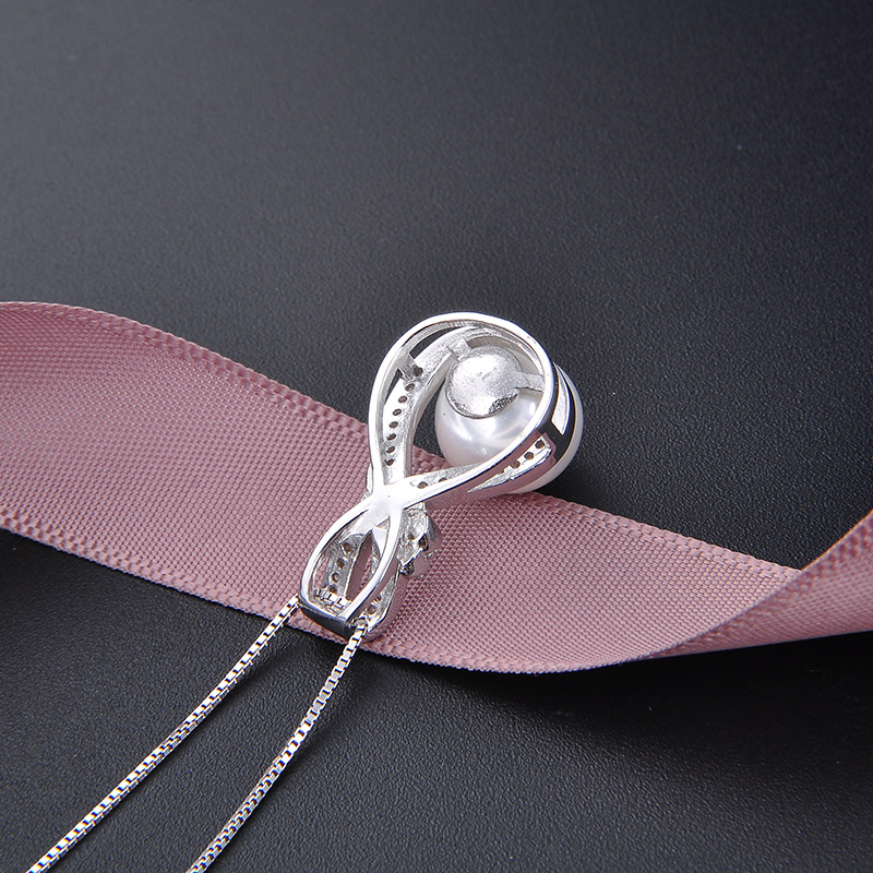 925 plata esterlina collar de perlas de piedra de diamante ligero lujoso diseño de la collar de perlas de perlas de moda