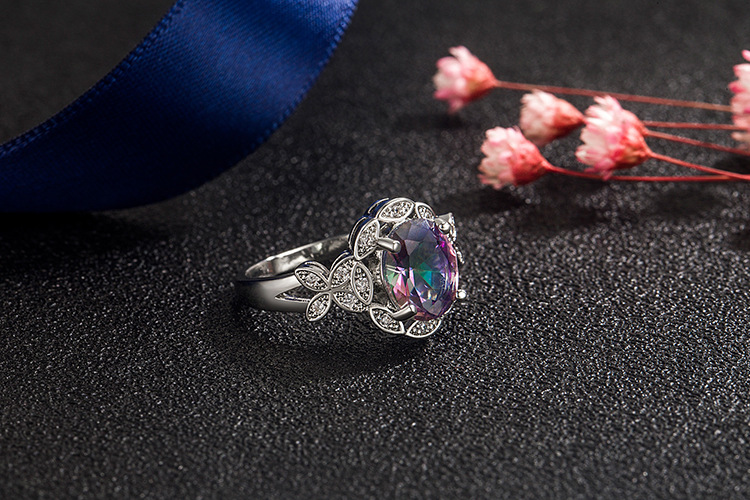 Fashion Horse Eye Copper Rings Inlay Zircon Copper Rings