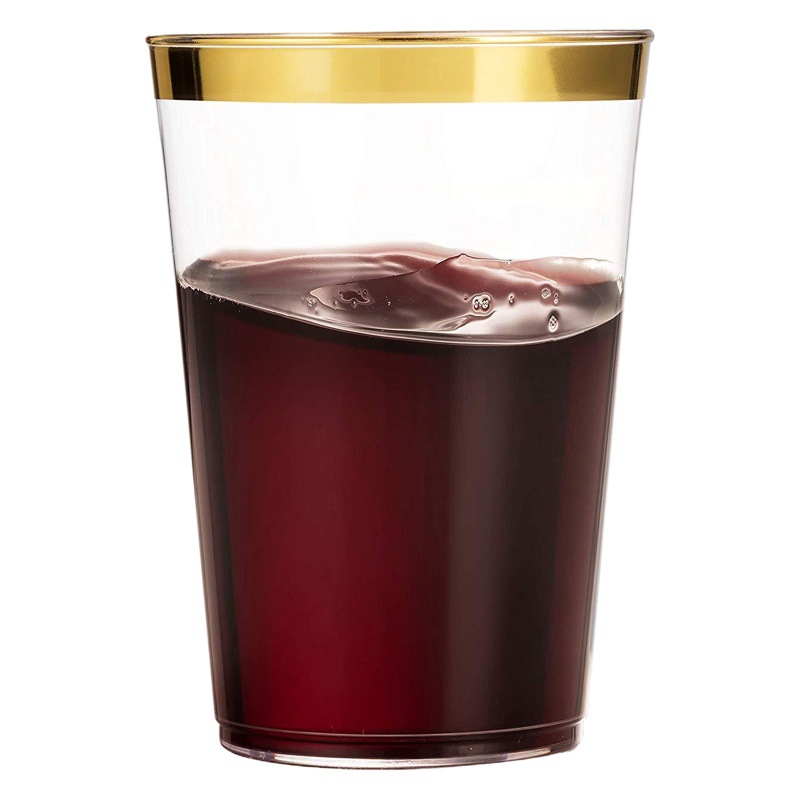 16oz Borde de oro rosa borde dorado Borde de plata taza desechable taza transparente taza de plástico