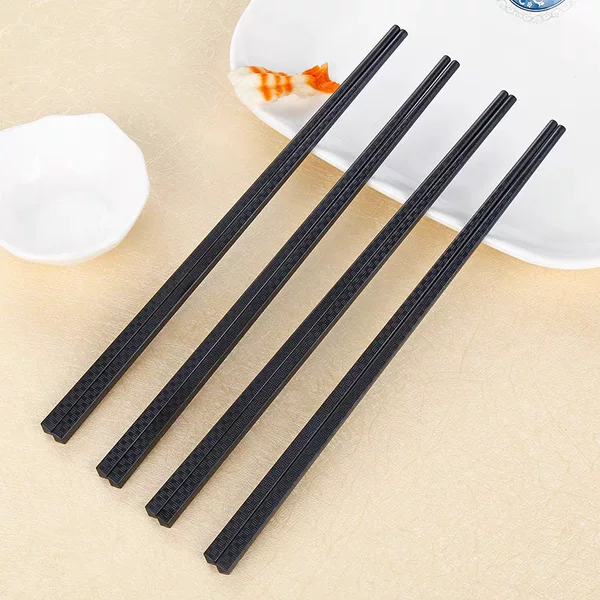 New 2 Manufacturers Wholesale Black Dining Chopsticks, Non-Slip and Mildew-Proof Special Chopsticks, Japanese Chopsticks, Hotel Catering Alloy Chopsticks
