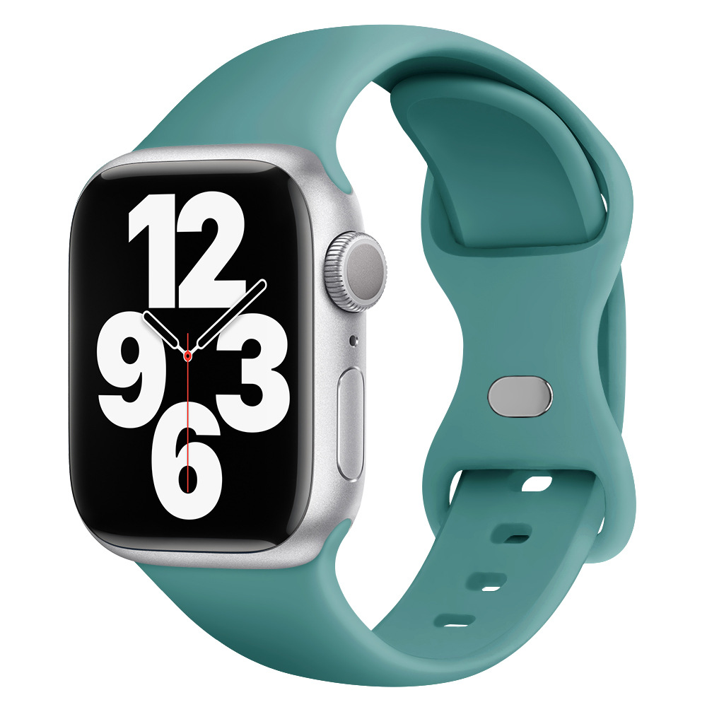 Aplicable AppleWatch Butterfly Buckle Silicone Deportivo correa de reloj Iwatch9876 generación / se inteligente
