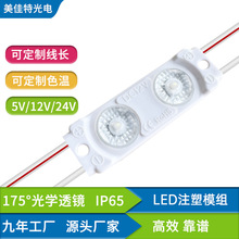 2835LED注塑模组1w二灯175度12v透镜ip65防水广告发光字光源