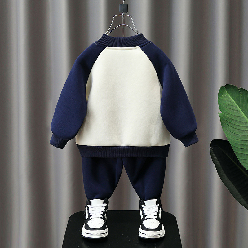 Boys' Spring Sports Set 2023 New Small Medium sized Children's Pi Shuai Yang Qi Fashionable Cartoon Sweater and_voghion.com
