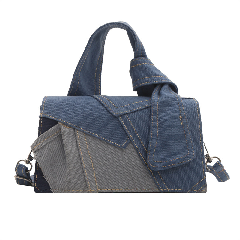 Bolso de moda jeans empalmado, bolso de mujer empalmado, bolso de hombro casual, sensación de estilo extranjero este año, nuevo bolso de mano