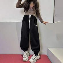 新款可代发女童冬装加绒卫裤休闲裤一体绒束脚裤