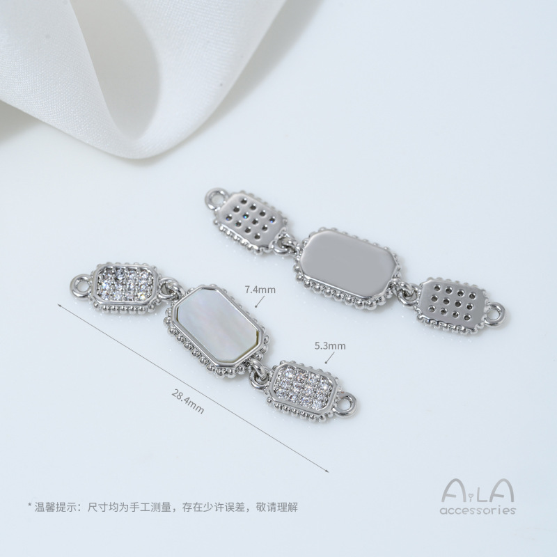 14K包金镶锆石蝴蝶葫芦樱花吊坠双吊手工diy珍珠手链项链吊饰配件|undefined