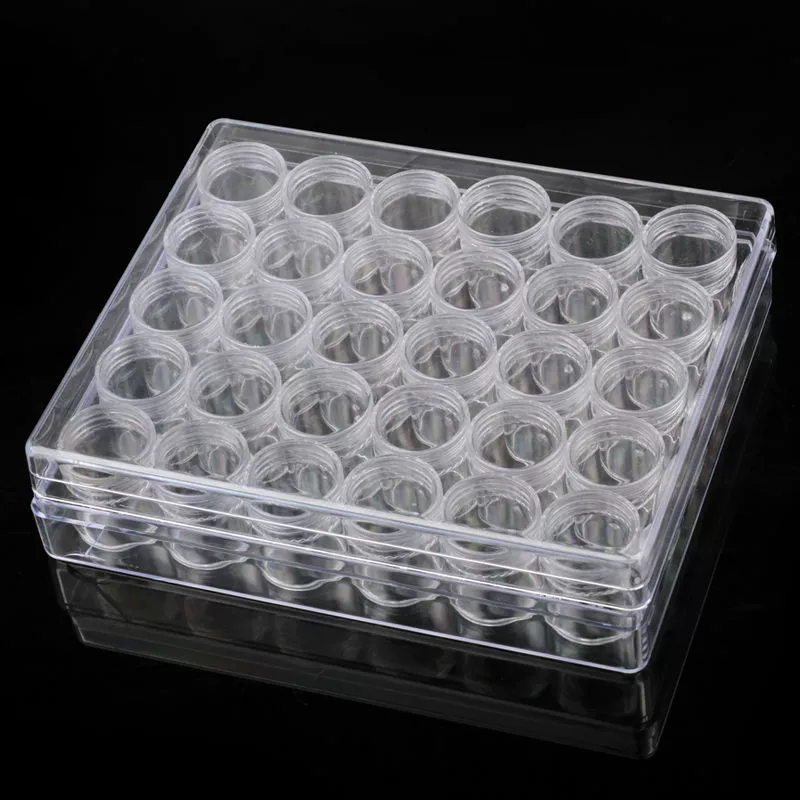 Ящик для хранения рисовых шариков Нейл-арт 30 независимая маленькая круглая коробка прозрачная Алмазная шкатулка для драгоценностей Нейл-арт 28 30 56