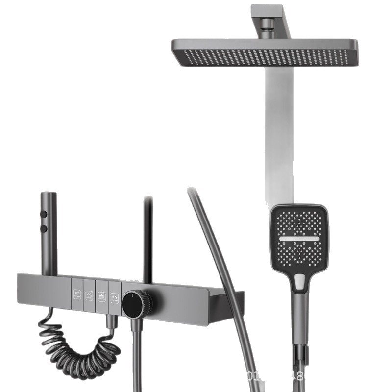 Arma de fuego inteligente temperatura constante pantalla digital ducha conjunto de ducha de bronce atmósfera lámpara de ducha ducha boquilla de ducha presurizada