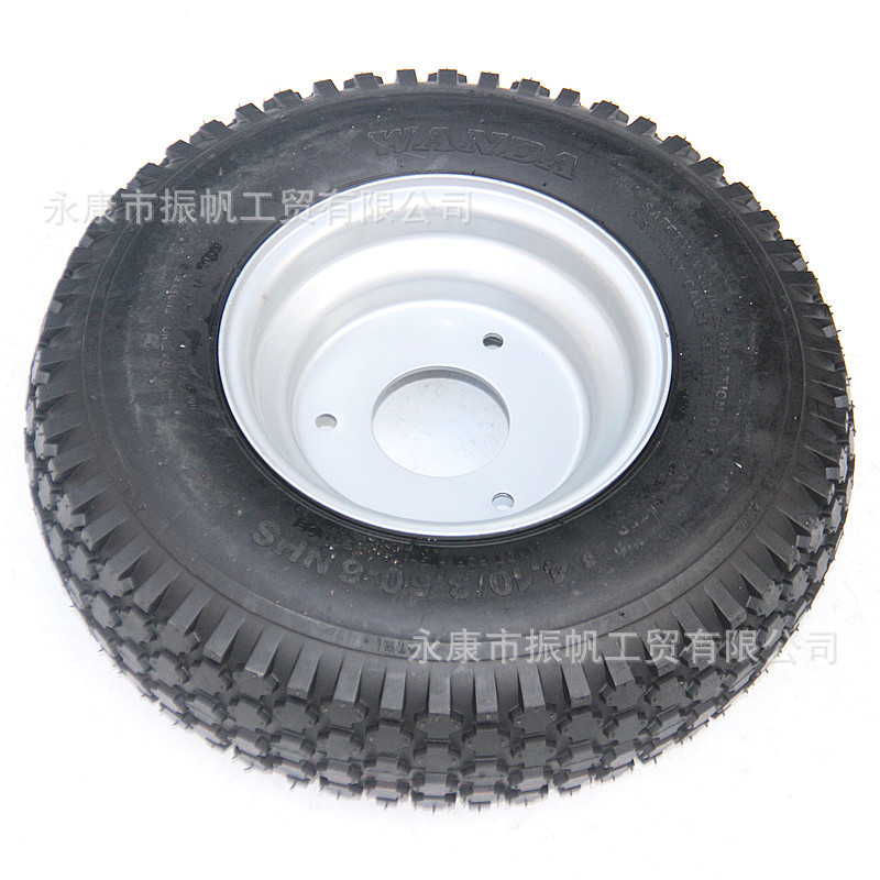 Modified Four-Wheel Electric Vehicle, Beach Buggy, Go-Kart 4.10/ 350-6inch Vacuum Road Tire with 3-Hole Hub Narrow Tire