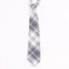 Japanese plaid tie, college style female bow tie [blue gray/strip]