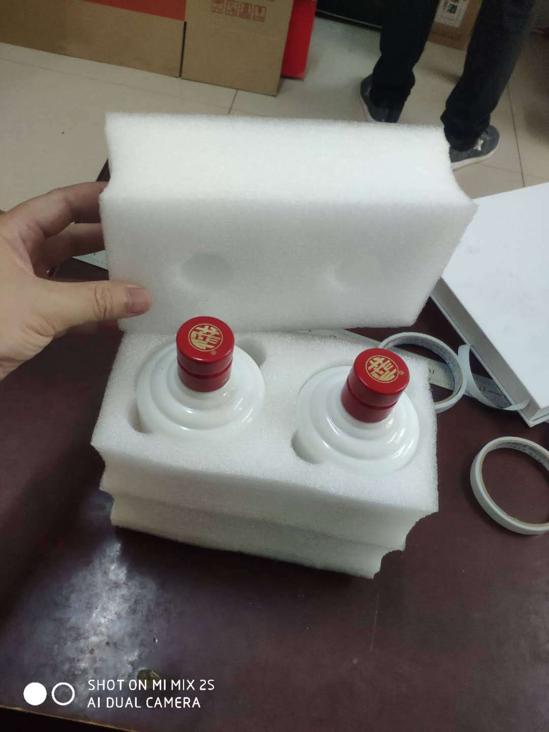 供应酒瓶防震快递包装海绵泡沫/珍珠棉酒瓶防震泡沫