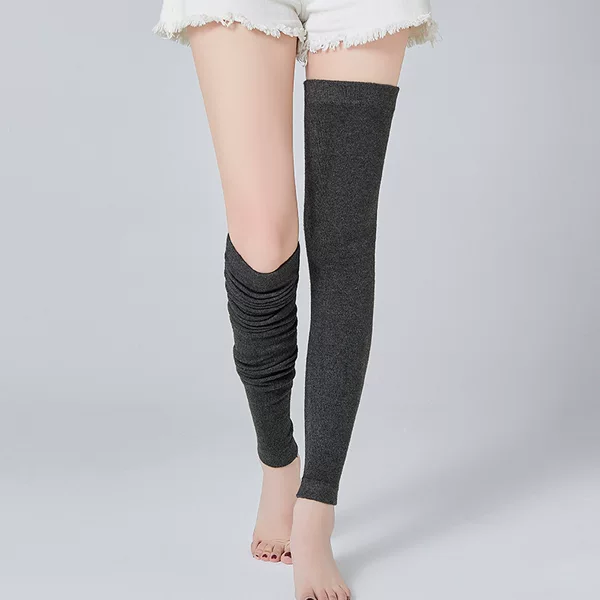 Wool long leggings autumn and winter cold-proof fleece-lined thickened knitted knee pads confinement warm joint protection old cold legs