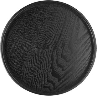 Black Round Wooden Plate Tea Tray Fruit Plate Japanese Style Wooden Tray Tray Dinner Plate