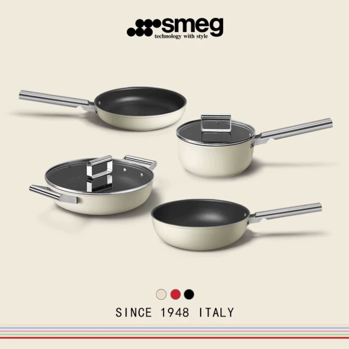 Smeg антипригарная сковорода бытовая кастрюля газовая плита wok детское питание дополнение сковорода крышка индукционная плита