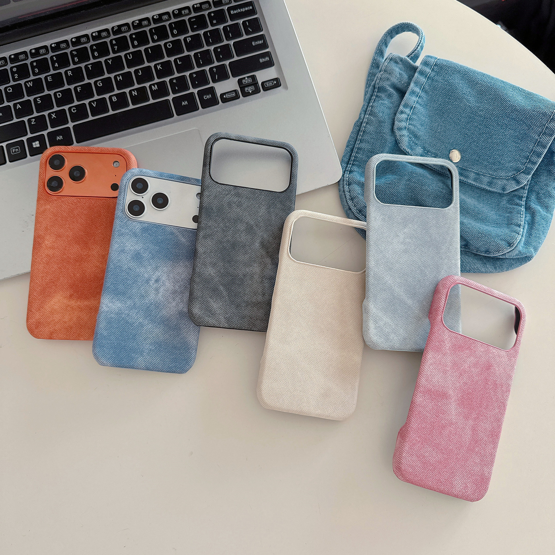 简约牛仔纹布艺iPhone17Promax手机壳适用苹果16Pro高级感15硬壳