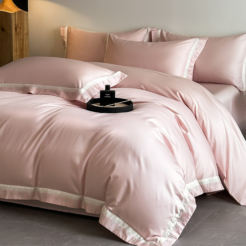 2025 nueva clase A 100 algodón de lana larga de Xinjiang algodón puro algodón de cuatro piezas ligero bordado de lujo algodón conjunto de cuatro piezas