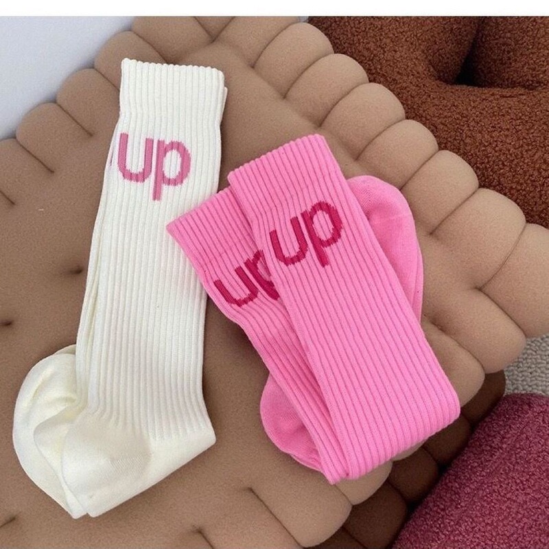 Long Tube Slimming Socks, New Spring/Summer Style, Combed Cotton, English Letter Design, Full Elastic Compression Socks, Sports Solid Color Calf Socks Long Tube Slimming Socks, New Spring/Summer Style, Combed Cotton, English Letter Design, Full Elastic Compression Socks, Sports Solid Color Calf Socks