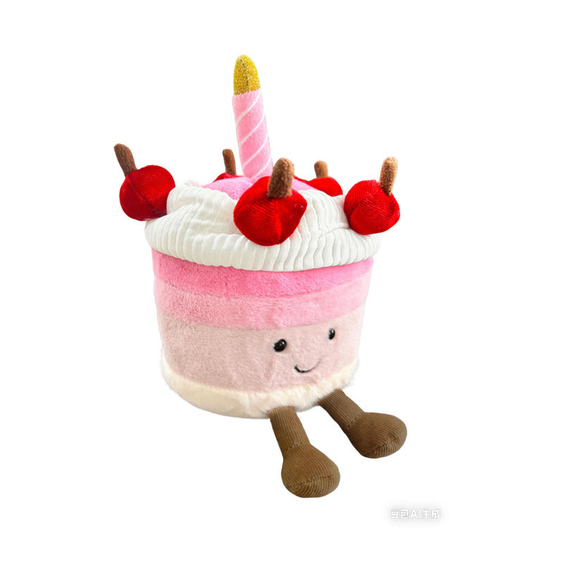 ジェリーキャットぬいぐるみケーキ小動物ぬいぐるみかわいいバンダナ人形女の子用寝枕人形