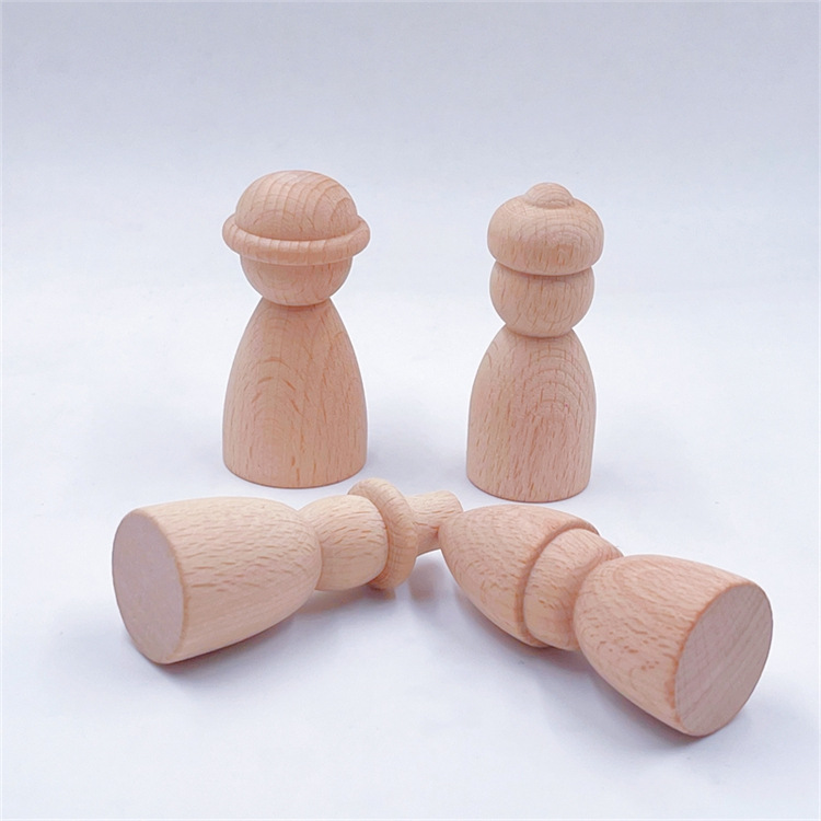 Kinder-Buche bemalte Holzfiguren, Kindergarten DIY Handwerksmaterialien, Montessori-Früherziehungs-Sensorikspielzeug