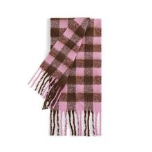 欧美圈圈纱格子围巾披肩女士秋冬加厚百搭批发