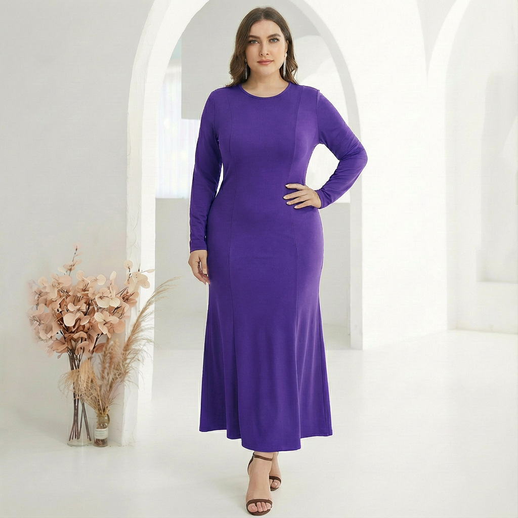 Middle Eastern Women's Clothing, Dubai Robe, Plus-size Commuter Milk Silk Skirt, Cross-border Long Dress,_ecoleips.com