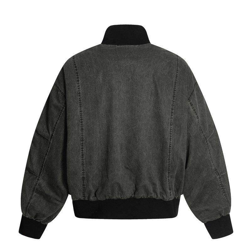 美式复古clwanfit飞行员夹克男女宽松vintage水洗做旧棒球服外套|undefined