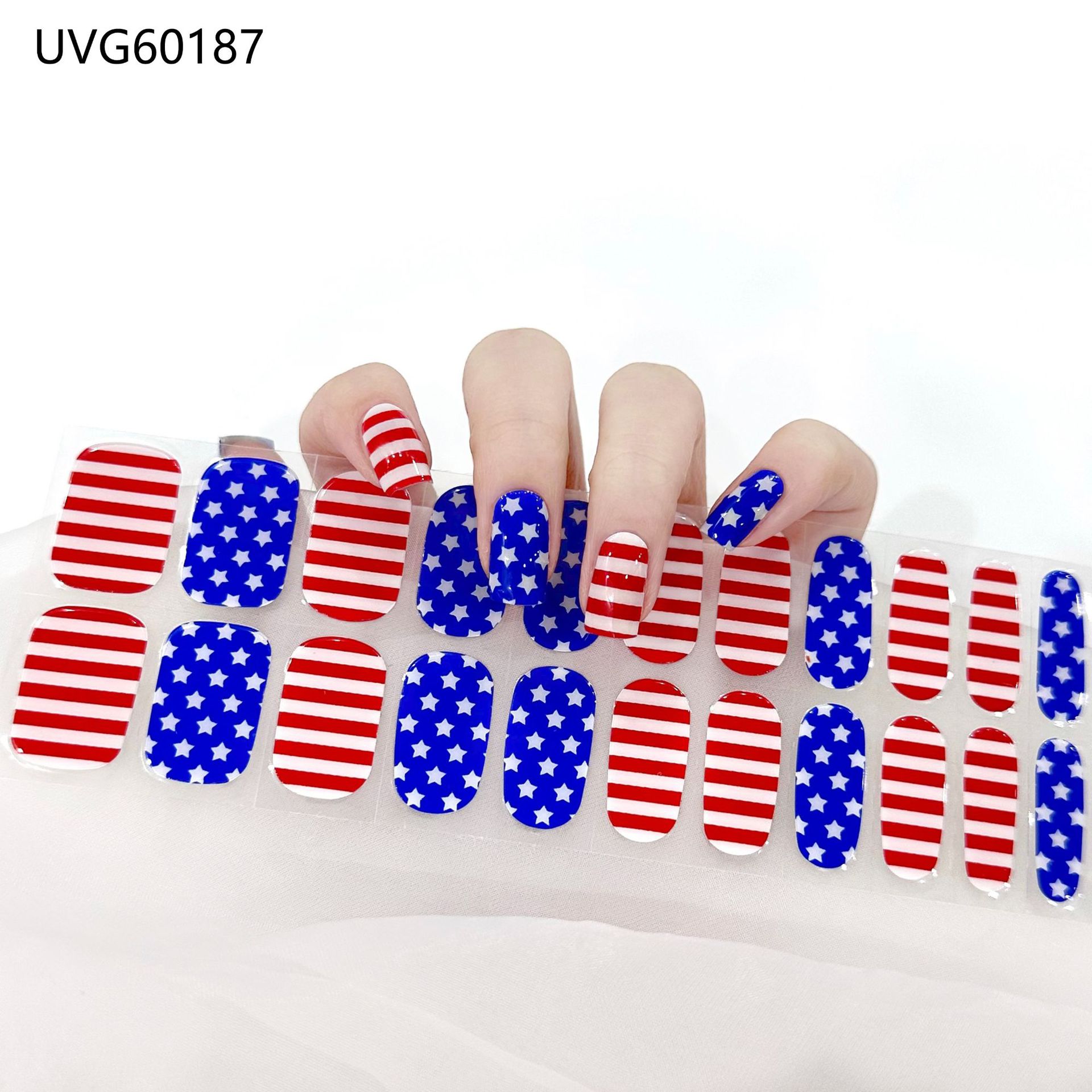 Pegatinas de uñas de gel UV transparentes efecto hielo, semicuradas, con lámina dorada, fototerapia, efecto película de aceite