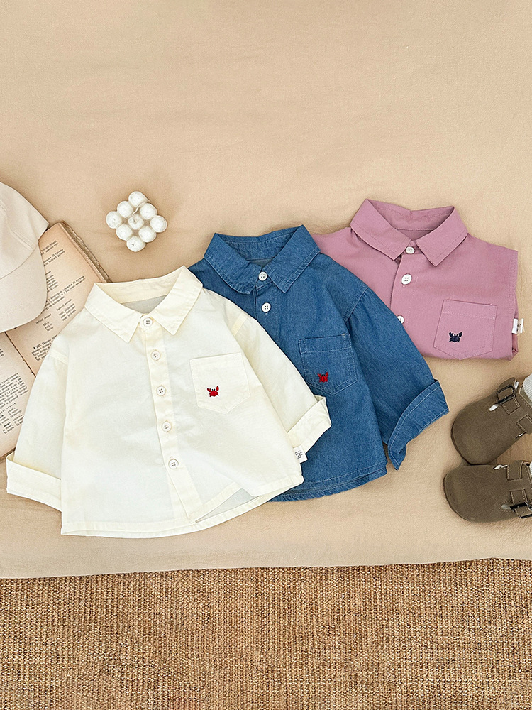 Camisas para Niños, Nueva Colección Otoño 2026, Tops de Manga Larga para Bebés, Ropa Infantil Moderna y Elegante, Camisas Vaqueras para Niños, Primavera