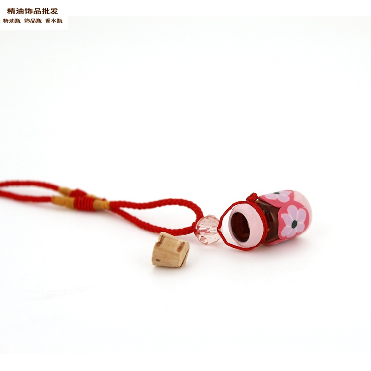精油饰品网软陶粉红色包口瓶瓶配牛津绳项链1.jpg