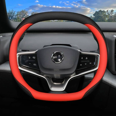 car interior modified ultra-thin — Steering wheel cover - volvo-ex30-double-d-type-black-and-red-ultra-thin-model-other