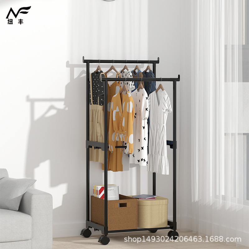 Simple Floor Storage Rack Shoes and Hats Rack Household Bedroom Coat Rack Balcony Drying Rack Dormitory Apartment Drying Rack