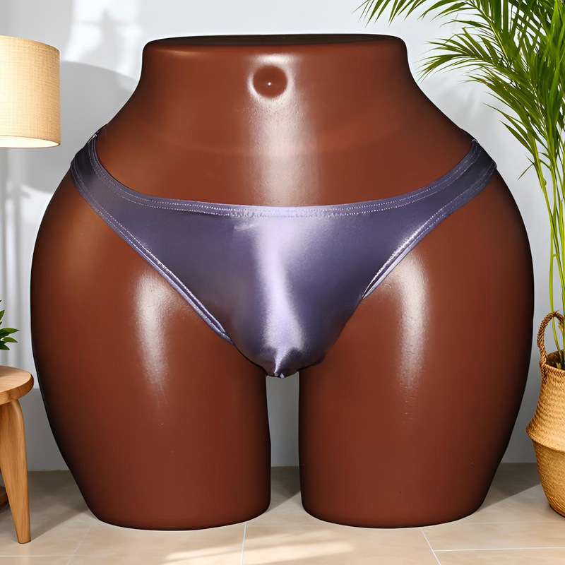 007 Trendy Men's Briefs, Ice Silk Satin, Sexy Low-Waist U-Convex Half-Coverage Narrow Hip Briefs, Dropshipping on Aliexpress