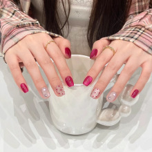 FM-413假指甲火龙果星星法式秋冬猫眼显白穿戴甲手工封层贴可拆卸