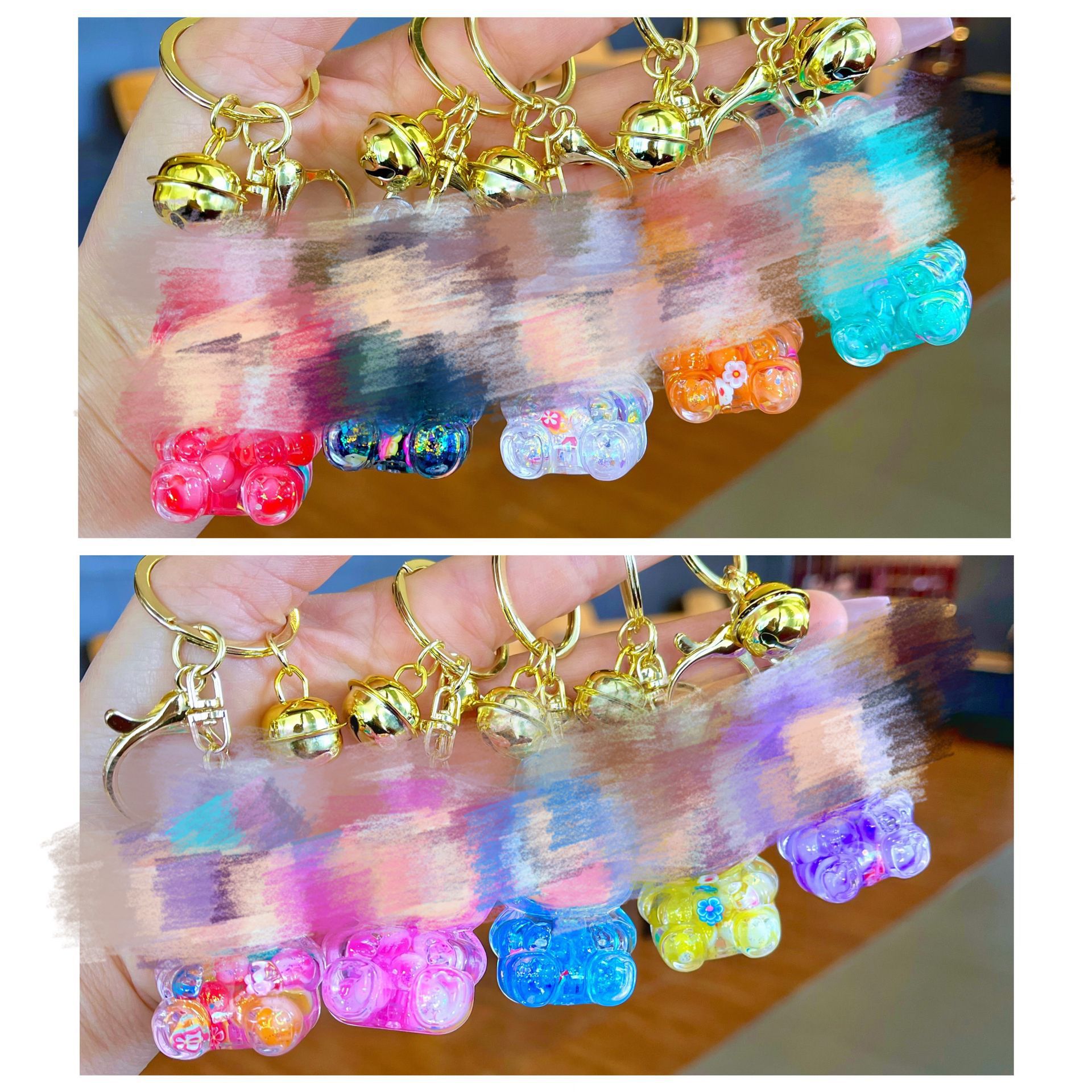 골든 하드웨어 [혼합 머리] 빛나는 버블 비즈 작은 천 천