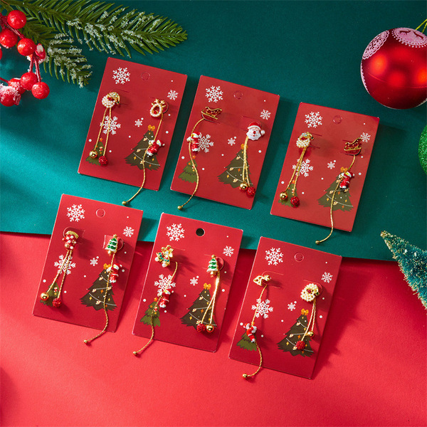 Christmas creative universal asymmetrical earrings for elderly
