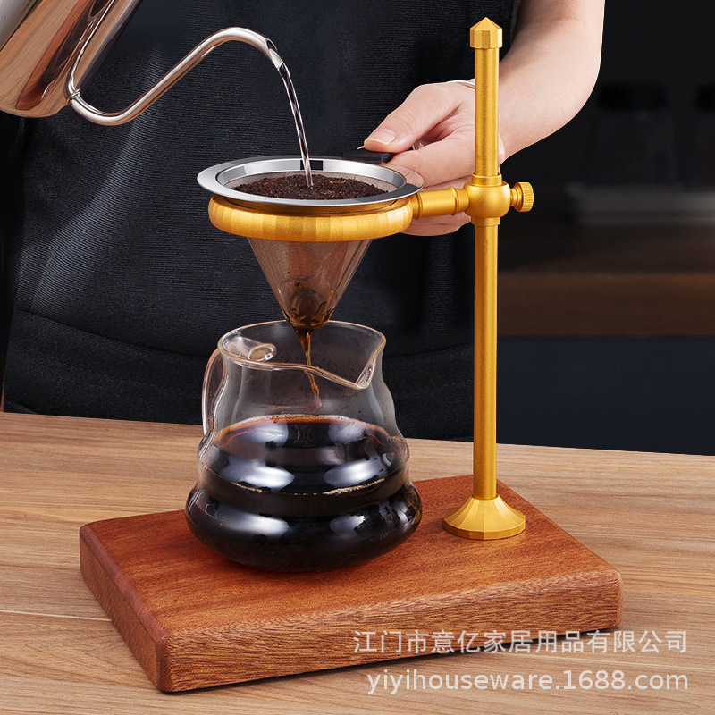 Sapele Electroplated Gold Coffee Drip Coffee Maker Sapele Coffee Machine