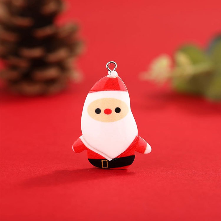 Resina navideña con anillo colgante pequeño colgante accesorios de joyería DIY suministros de decoración de árboles de Navidad adornos colgantes pequeños