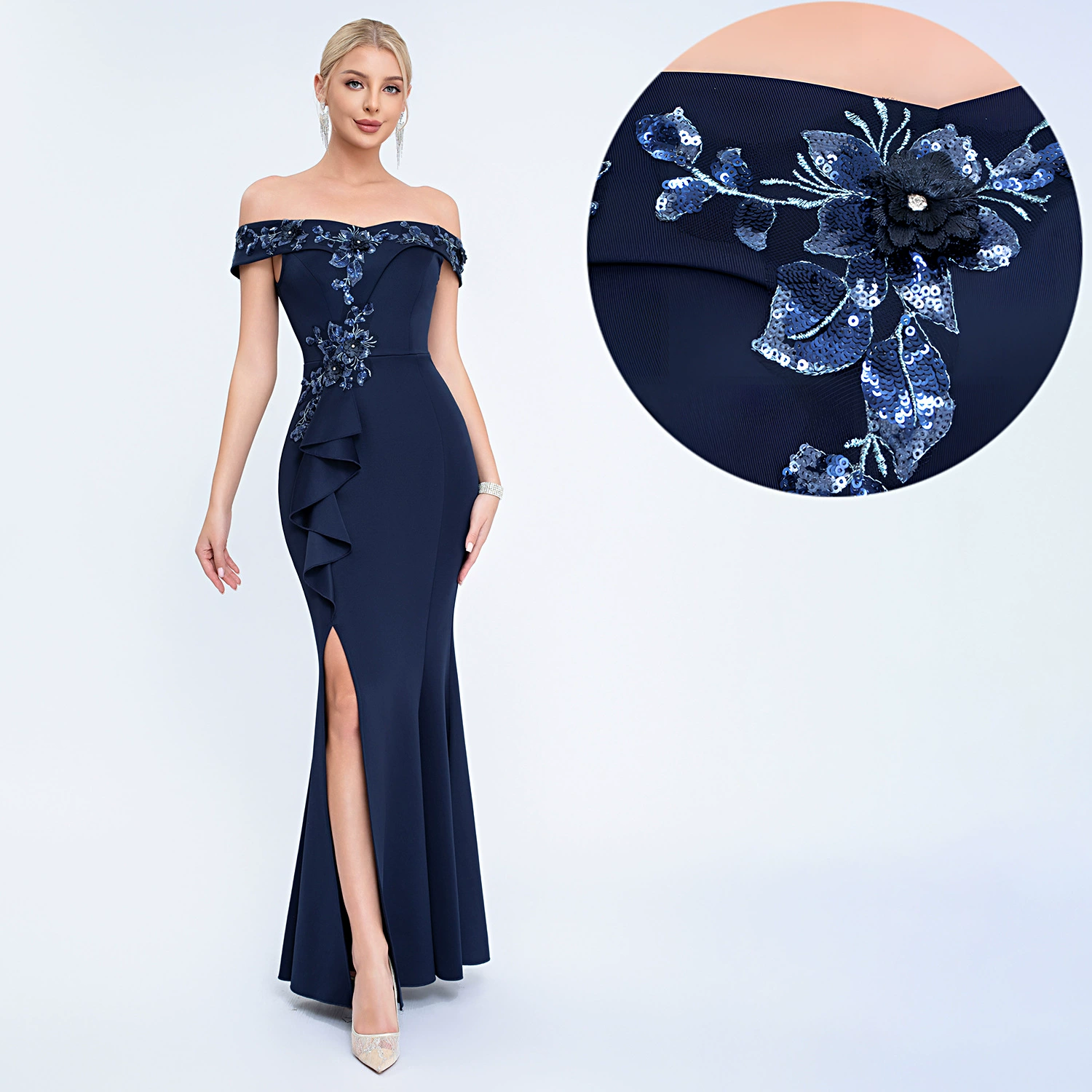 Внешняя торговля Трансграничные 3D стерео розы с вышивкой сетки блестки