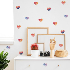 Foreign trade colored painting gradient heart children's bedroom dorm entrance home decoration wall sticker sticker self-adhesive wholesale cross-border
