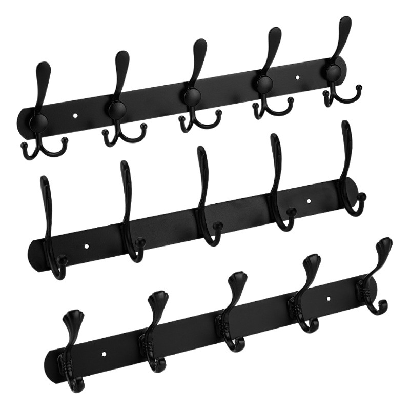 Gancho transfronterizo de acero inoxidable Gancho trasero de puerta sólida Gancho de ropa montado en la pared Gancho de cocina de baño Gancho de aleación de aluminio engrosado