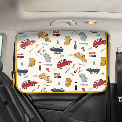 Window Sun Protection and Heat | Car curtains - car-beige-double-magnet-suction-cup