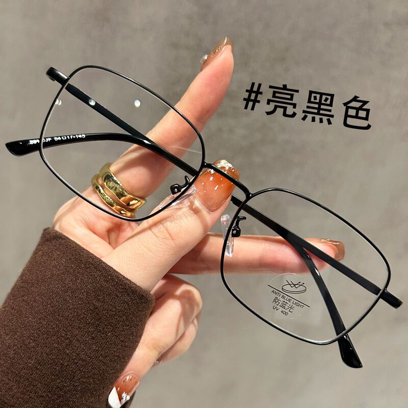 超轻9g金丝方框眼镜女近视可配度数时尚显脸小镜框高智感素颜眼睛|undefined