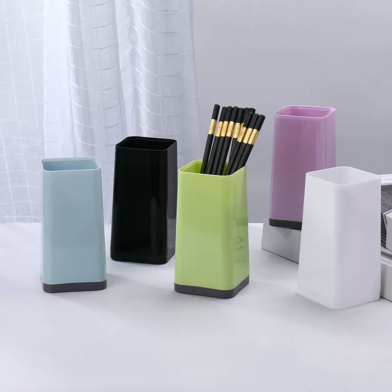 厂家直 供创意促销礼品餐饮筷子笼四方形塑料广告筷子筒定 制logo