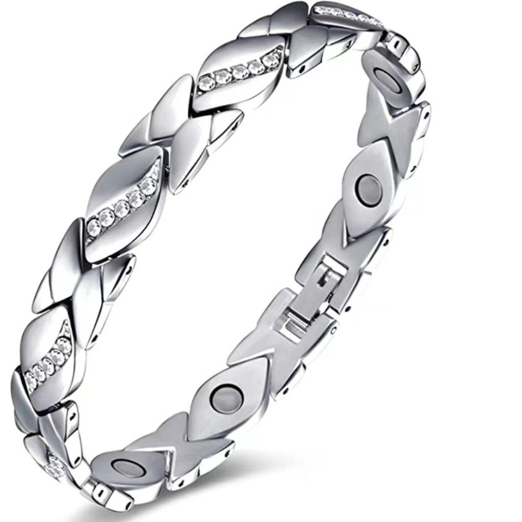 Geometric Pattern Simple Style Geometric Magnet Zircon Alloy Chain-free Chain & Link Bracelets Wholesale