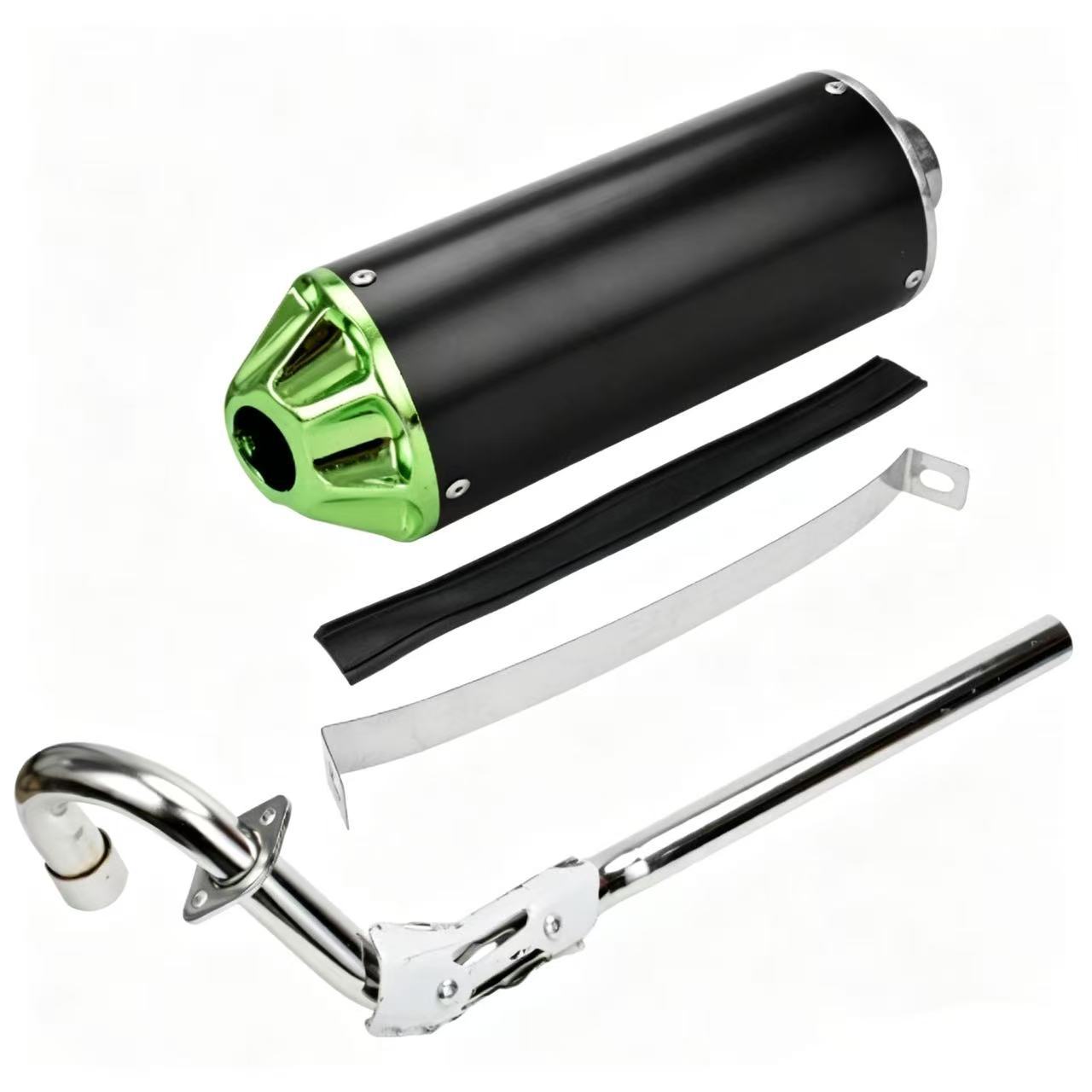Mini off-road motorcycle silencer with five-prong exhaust, spray-coated and equipped with a Guangdong rod