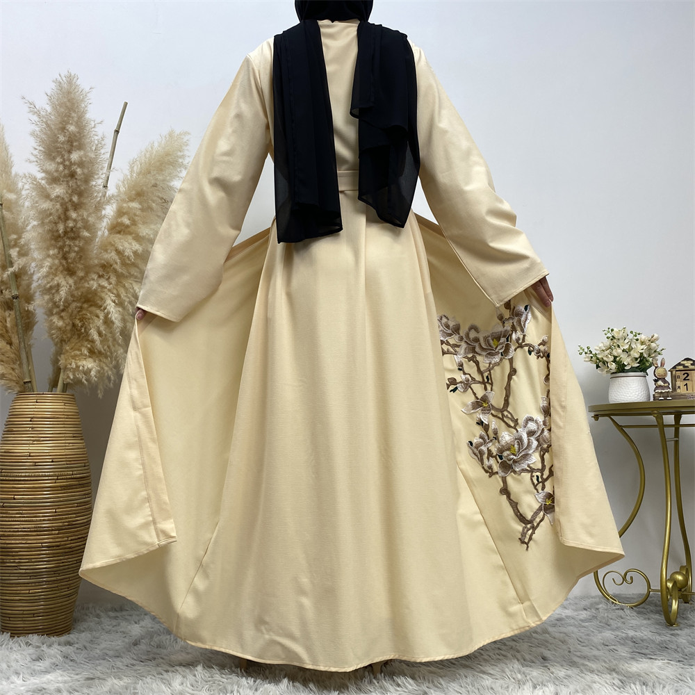 Women's Slim Fit Long Sleeve Cardigan Fashion Robe Embroidered_ecoleips.com