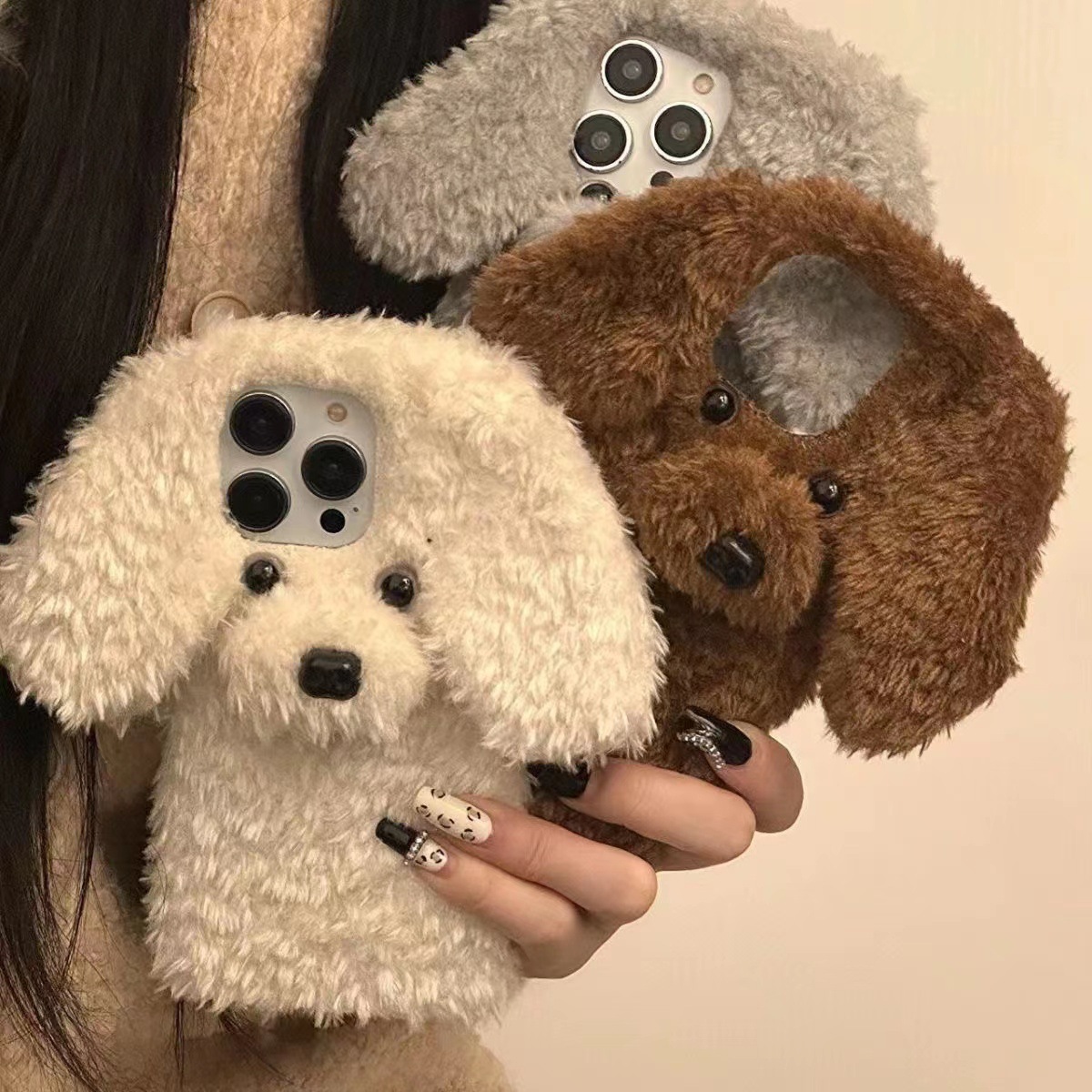 Phone Cases Classification Tpu Plush Dog Cute Sweet Simple Style Phone Cases Phone Accessories