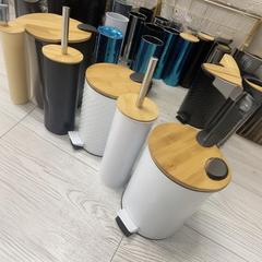 竹蓋室内ゴミ箱、ゴミ箱3リットルゴミ箱に足を踏み入れる