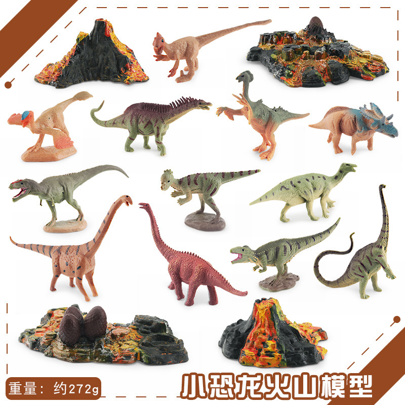 Transfronteriza exportación mini simulación Jurásico dinosaurio volcán 12 traje de escritorio estática modelo Decoración Juguetes